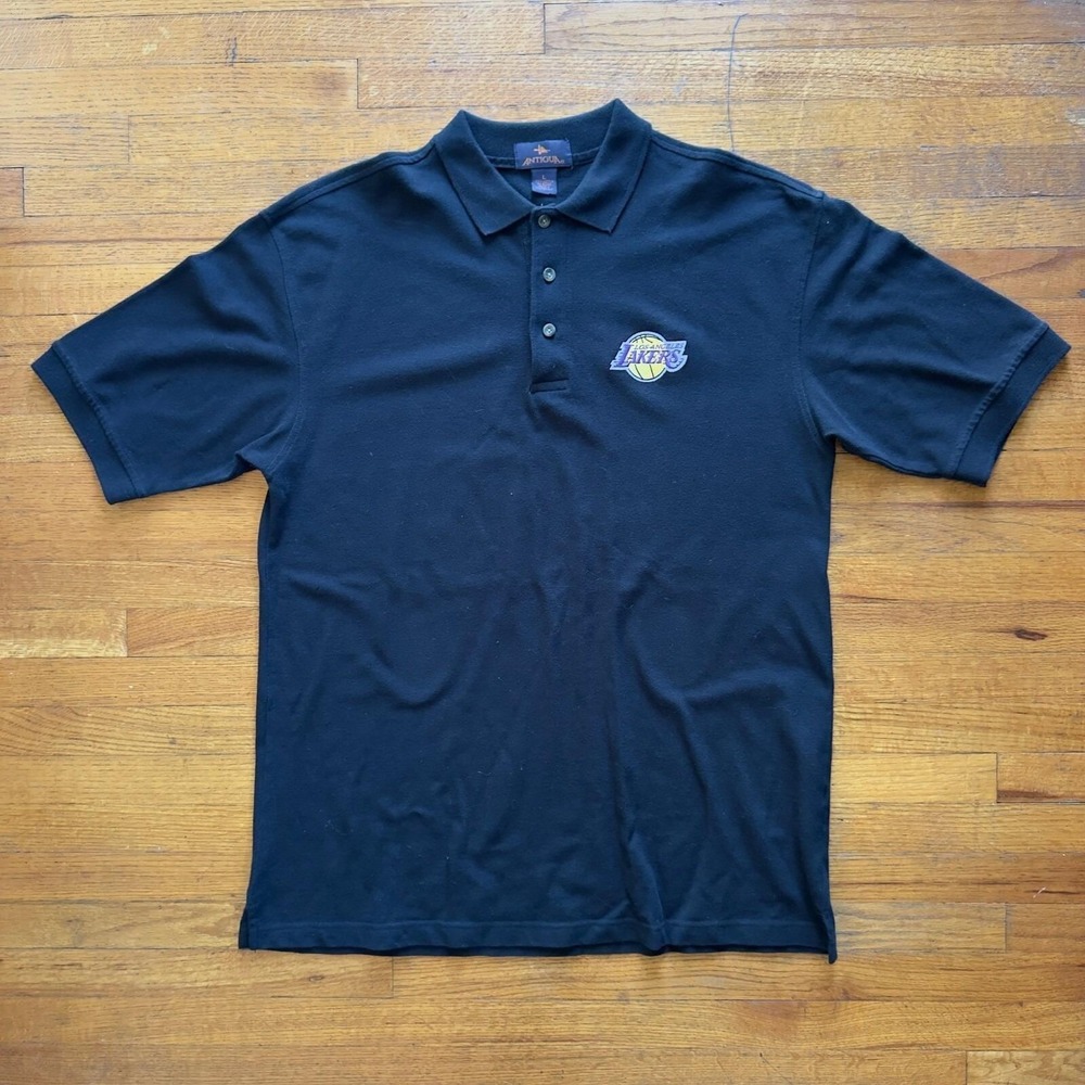 Los Angeles Lakers Polo Shirt NBA Basketball Black‎ Mens L